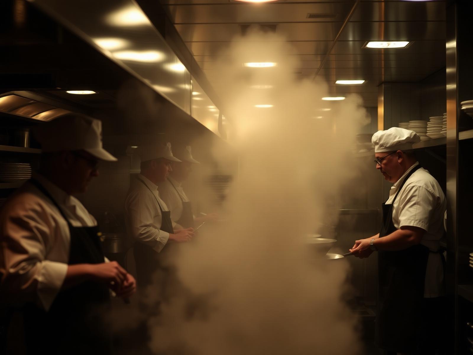 A commercial kitchen being evaluated for workflow and design